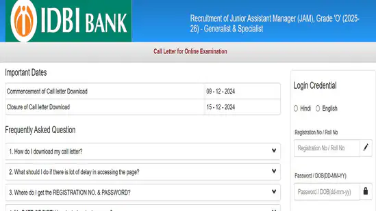 IDBI JAM, Grade O Admit Card 2025 out, download link here
