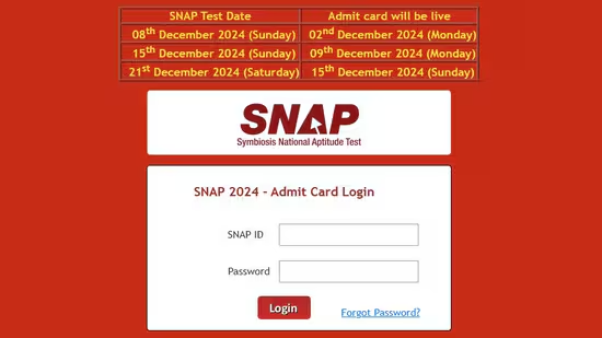 SNAP Admit Card 2024 for Test 2 out, here’s direct link to download