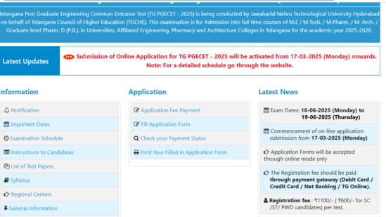 TS PGECET 2025 Registration Starts Today! Exciting Opportunity – Check Important Dates & Details Now!
