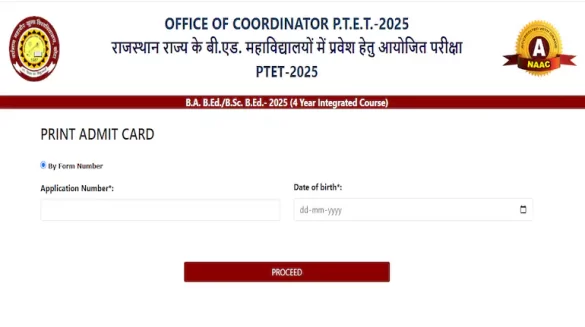 Rajasthan PTET Admit Card 2025 OUT, direct link here