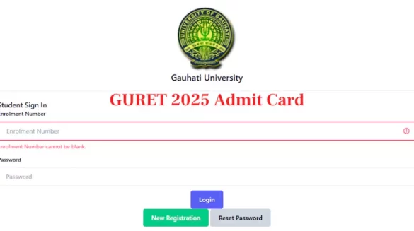 GURET 2025 admit card released, Direct link here