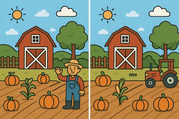 Farm Puzzle Challenge: Spot the 5 Differences in This Fun Brain Teaser